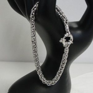 925 Italy Woven Lightweight Spring Clasp Bracelet